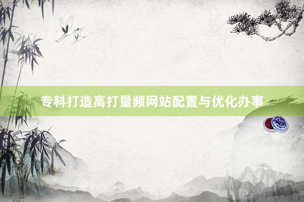 专科打造高打量频网站配置与优化办事