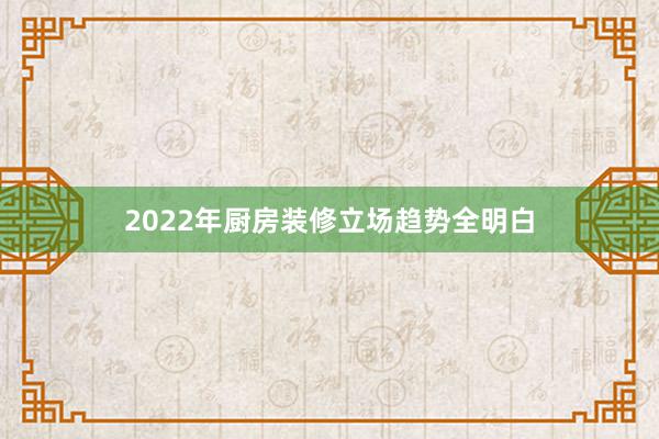 2022年厨房装修立场趋势全明白