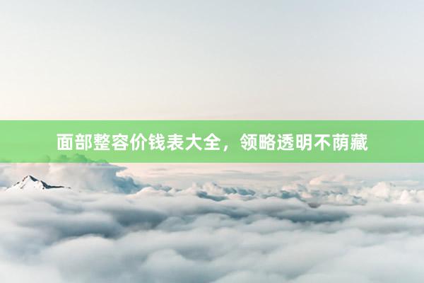 面部整容价钱表大全，领略透明不荫藏