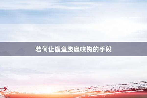 若何让鲤鱼跋扈咬钩的手段